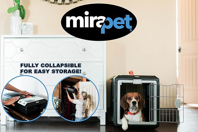 USA Pet Carrier & Crate 26" - Premium Collapsible Design for Medium Cats and Dogs - Portable Kennel for Indoor/Outdoor Use - 360-Degree Ventilation & Hard Plastic Wall Protection