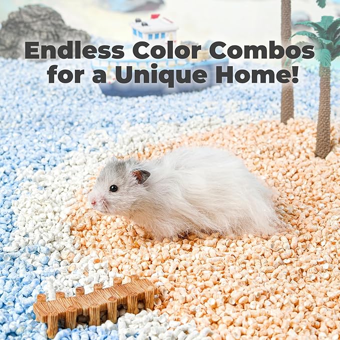 mini&moe Small Animal Paper Pellet Bedding: Odor & Moisture Absorbent Natural Paper Pellet Bedding - for Guinea Pigs, Hamsters, and Rabbits, 1.98lb