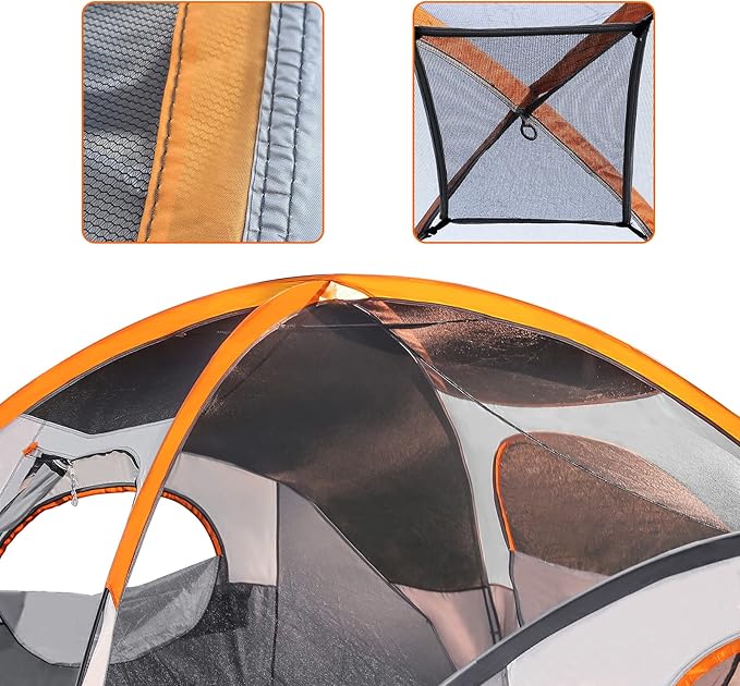Amazon Basics Camping Tent, 3-Season Dome Design with Rainfly