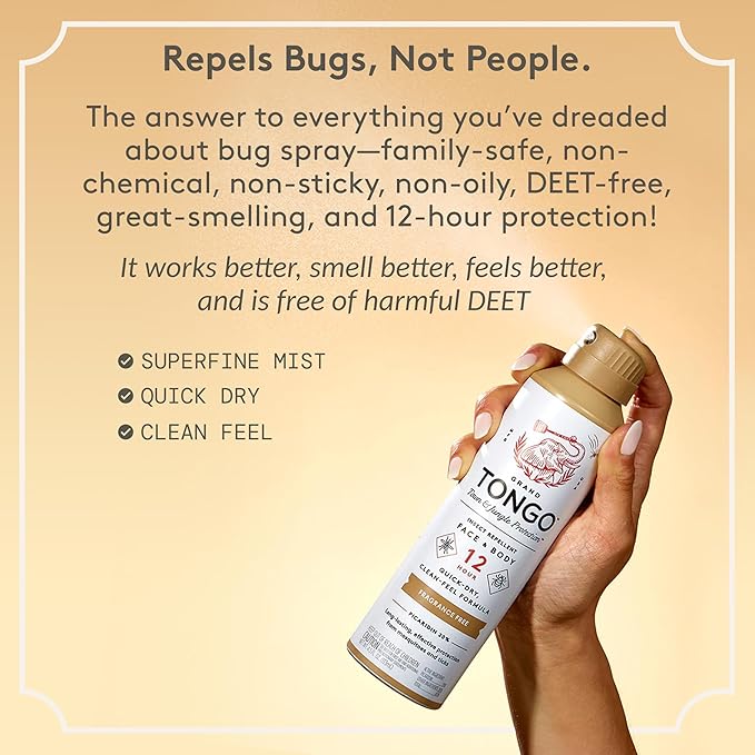 Fragrance Free Insect Repellent, 12-Hour Mosquito & Tick Protection, Picaridin-Based, Water-Based, Lightweight, Quick-Drying, DEET Alternative, Face & Body Use, 3 Pack
