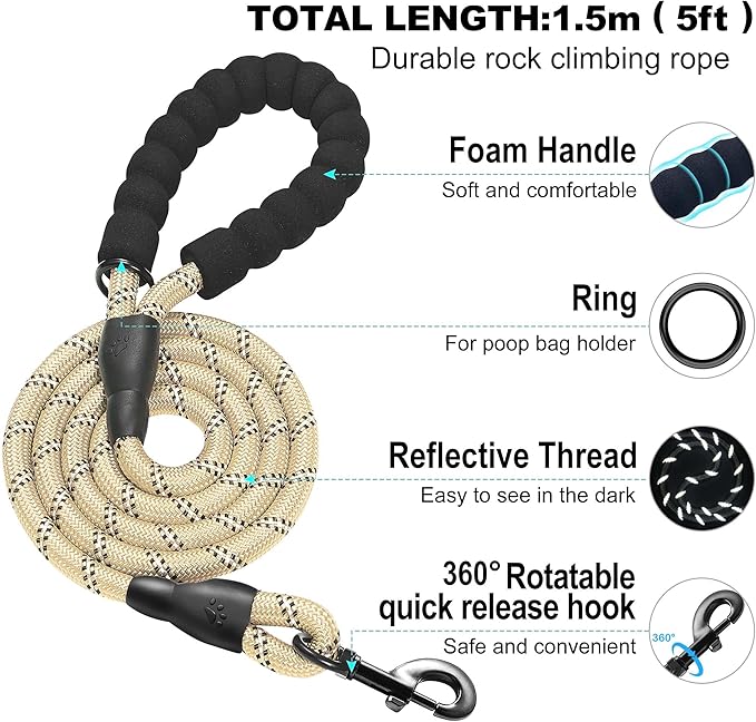 haapaw Dog Harness with Leash Set, No Pull Adjustable Reflective Step-in Puppy Harness with Thickened Padded Vest for Extra-Small/Small Medium Dogs