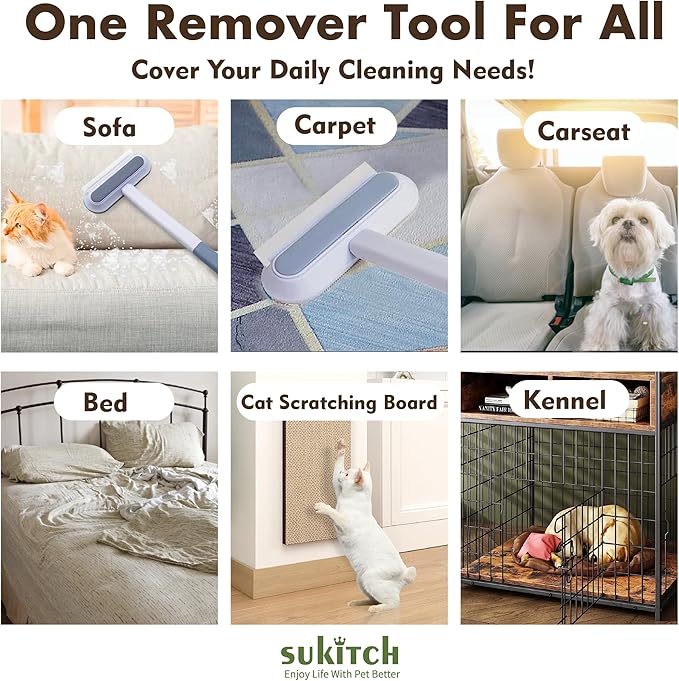 Pet Hair Remover for Couch, Grey, 17.3Inch, Durable, Reusable, Washable Lint Cleaner for Dog and Cat Hair, Gentle on Furniture, Effective on Carpets, Clothing, Bedding