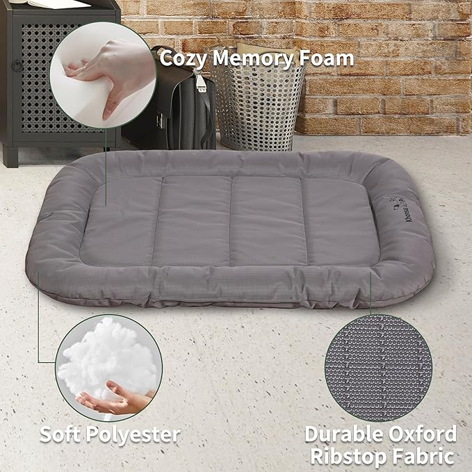 KHONSU PET Durable Dog Bed Tough and Tear Proof Dog Crate Bed, 800lbs Tear Strength PVC-Backed Waterproof Ped Bed Mat Indoor & Outdoor Use for Dogs up to 25 lbs
