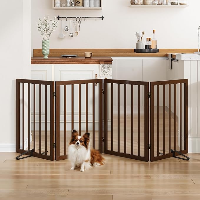 Dog Gate for Stairs,Foldable Dog Gate for Indoor Doorways House,Freestanding Pet Gates for Dogs,Doogie Puppy Fence Gate