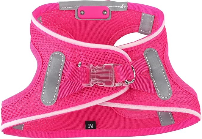 Light Up Dog Harness,Rechargeable LED Dog Harness for Small Medium Large Dogs,Reflective Lighted Safety Vest for Night Walking & Camping,Lightweight & Adjustable,Pink,M