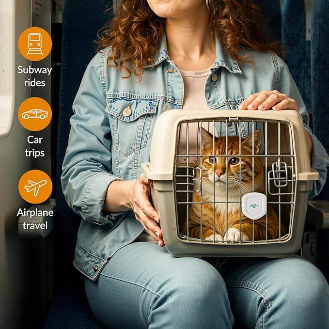 Cat Calming Diffuser for Travel – Pheromone Diffuser for Cats & Kittens to Reduce Anxiety and Stress-Related Behaviors, No Electricity Needed, Long-Lasting Enhanced Calming Aid (2 Pack)