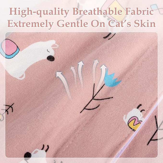 ANWA Cat Recovery Suit - Breathable Cat Onesie for Cats After Surgery Female, Kitten Surgery Recovery Suit Female Abdominal Wounds