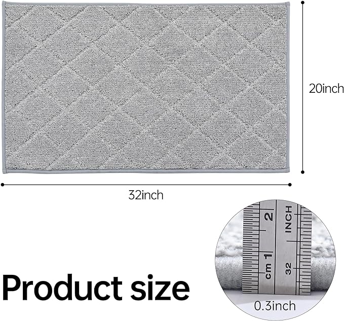 COSY HOMEER Edging Stair Treads Non-Slip Corner Indoor Stair Runners for Wooden Steps,Landing Slip Resistant Stair Rugs for Kids and Dogs, 100% Polyester TPE Backing,Grey,20"X32"