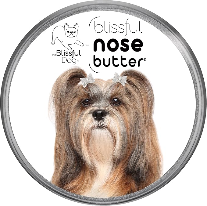 The Blissful Dog Lhasa Apso Nose Butter for Dry, Cracked Skin, Lick-Safe Dog Nose Balm with Moisturizing Shea Butter, Almond, Olive, and Essential Oils, Pet Supplies, Uncented, 8 oz.
