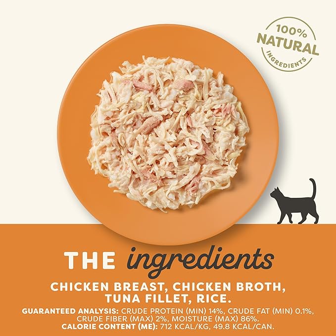 Applaws Natural Wet Cat Food in Broth, Limited Ingredient Canned Wet Cat Food, No Additives, Made with Natural Ingredients, Chicken Breast & Tuna Fillet in Broth (24 x 2.47oz Cans)