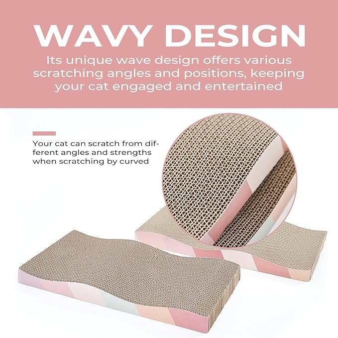Cat Scratch Pad Cardboard cat scratchers for Indoor Cats Reversible Large Wide Corrugated with Catnip(1pcs)