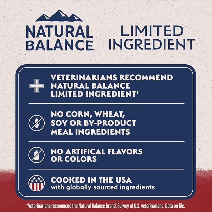 Natural Balance Limited Ingredient Adult Grain-Free Dry Dog Food, Reserve Sweet Potato & Bison Recipe, 22 Pound (Pack of 1)