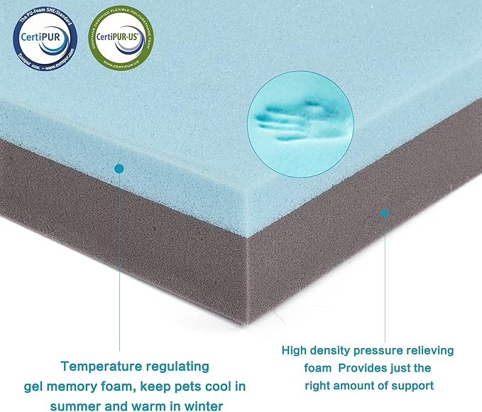 Orthopedic Memory Foam Dog Bed, Cooling Dog Beds for Extra Large Dogs -Waterproof Pet Bed for Crate with Removable Washable Cover, Ideal for Arthritic Dogs, XL(41inch,90Lbs)