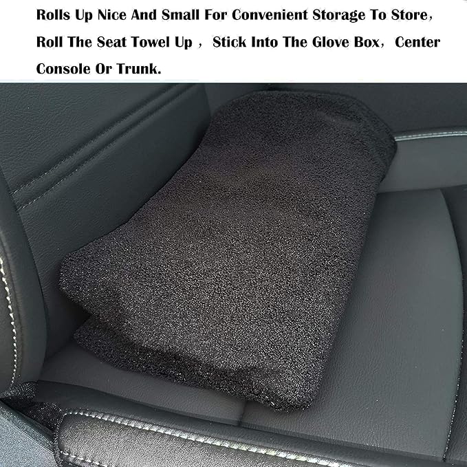 Car Seat Cover Protector Front Seats,for Gym Workout,Running,Swimming,Beach and Hiking,Waterproof Sweat Towel Bucket Seat Covers for Cars SUV Trucks (Black, 2Pcs)