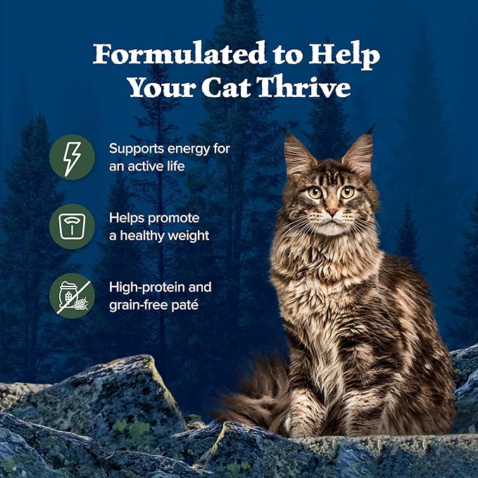 Blue Buffalo Wilderness Natural High-Protein Grain-Free Wet Food for Adult Cats, Duck Paté, 3-oz. Cans, 24 Count
