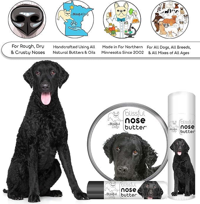 The Blissful Dog Curly-Coat Retriever Unscented Nose Butter, 0.50-Ounce