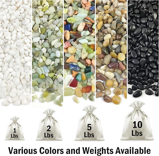 5 lbs Jade Pebbles for Indoor Plants,1/4 inch Polished Gravel Rocks for Plants, Succulents, Cactus, Vases, Terrarium and Outdoor Gardening