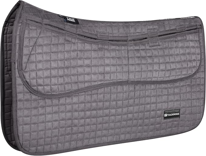 Tackmore Western Saddle Pad Adjustable with Side Pockets and Foam Inserts Shock-Absorbing Riding Pad