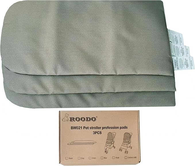 ROODO Pet Stroller Inner Pad for Exclusive Use,Original,Replaceable,Easy to Clean,Set of 3 pc(Cationic ash)