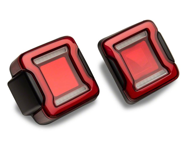 Raxiom 18-23 Jeep Wrangler JL Horizon LED Tail Lights- BlkHousing- Red Lens