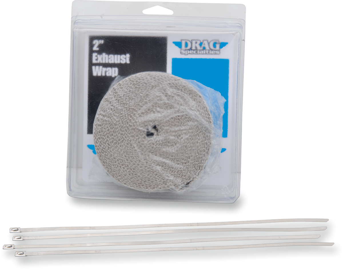 DRAG SPECIALTIES Exhaust Heat Wrap Kit with Ties - Tan - 2" x 25' (Part #525-2004)