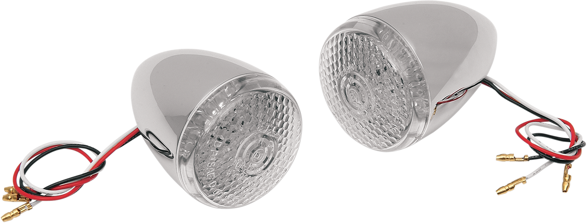 DRAG SPECIALTIES 20-6578CRLED Rear Turn Signal Kit with Clear Lenses and Red Accents