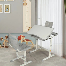 REDCAMP Adjustable Student Desk and Chair Set with Drawing Tilt Desktop