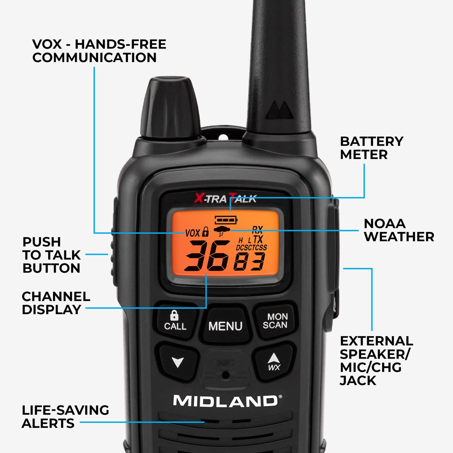 LXT600 FRS License Free walkie‑talkie 8‑Pack Bundle - LXT600BBX4