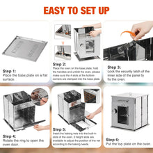Load image into Gallery viewer, Foldable Stainless Steel Camping Oven with 3 Tier Grill for Propane Stove Baking Outdoor Cooking