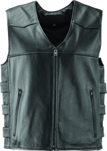 Load image into Gallery viewer, Kuryakyn Leather By River Road Plains Leather Vest Black - Small