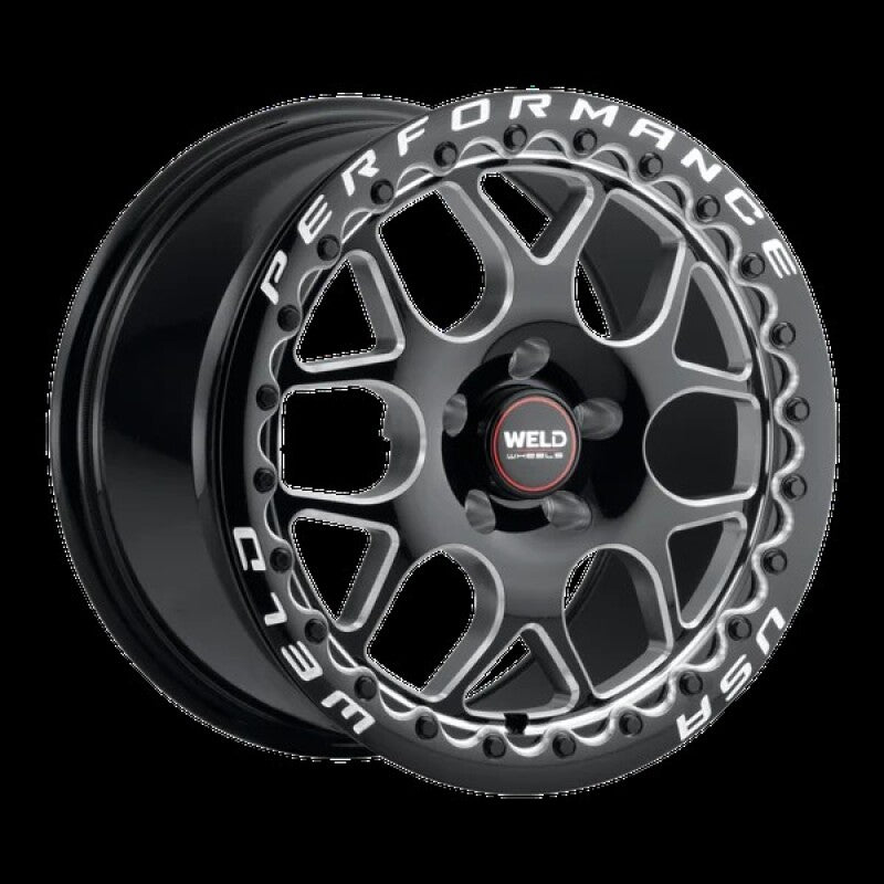Weld Solana Beadlock 18x12 / 6x114.3 BP / ET53 / 71.5mm Bore - Gloss Black MIL DIA Wheel