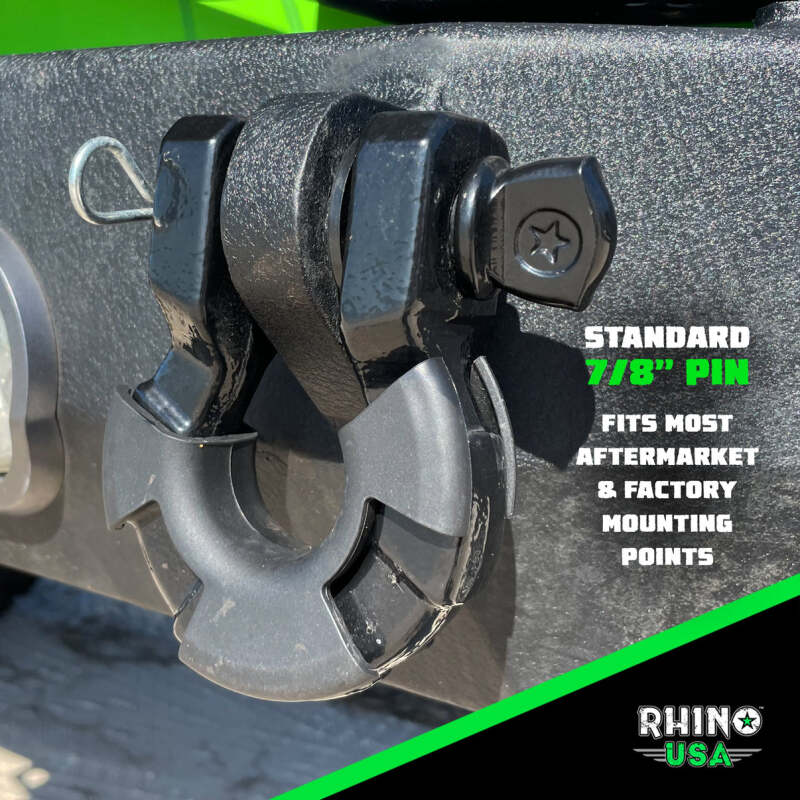 Rhino USA 8T Super Shackle 2-Pack (Black)