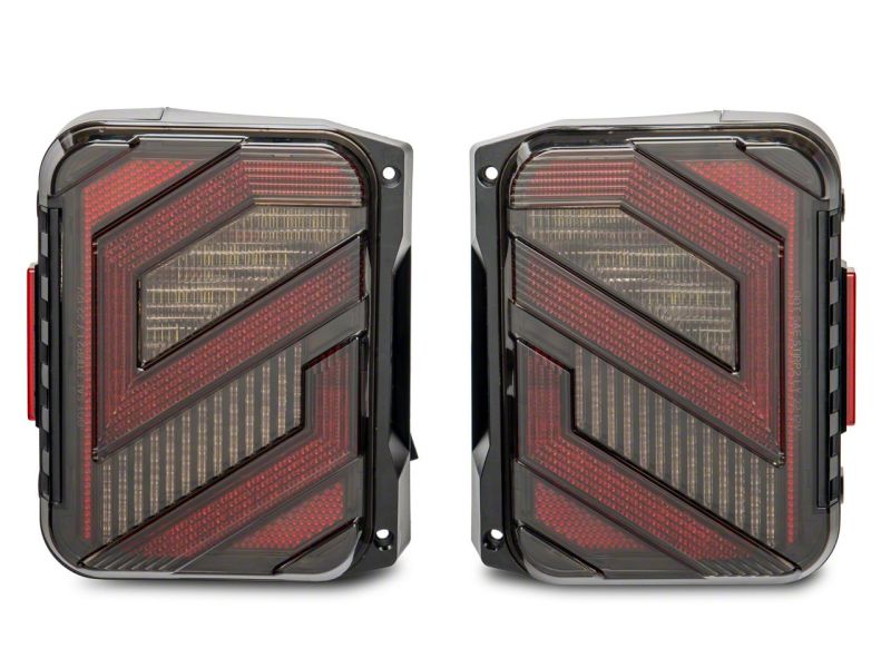 Raxiom 07-18 Jeep Wrangler JK Axial Series Trident LED Tail Lights- Black Housing (Clear Lens)