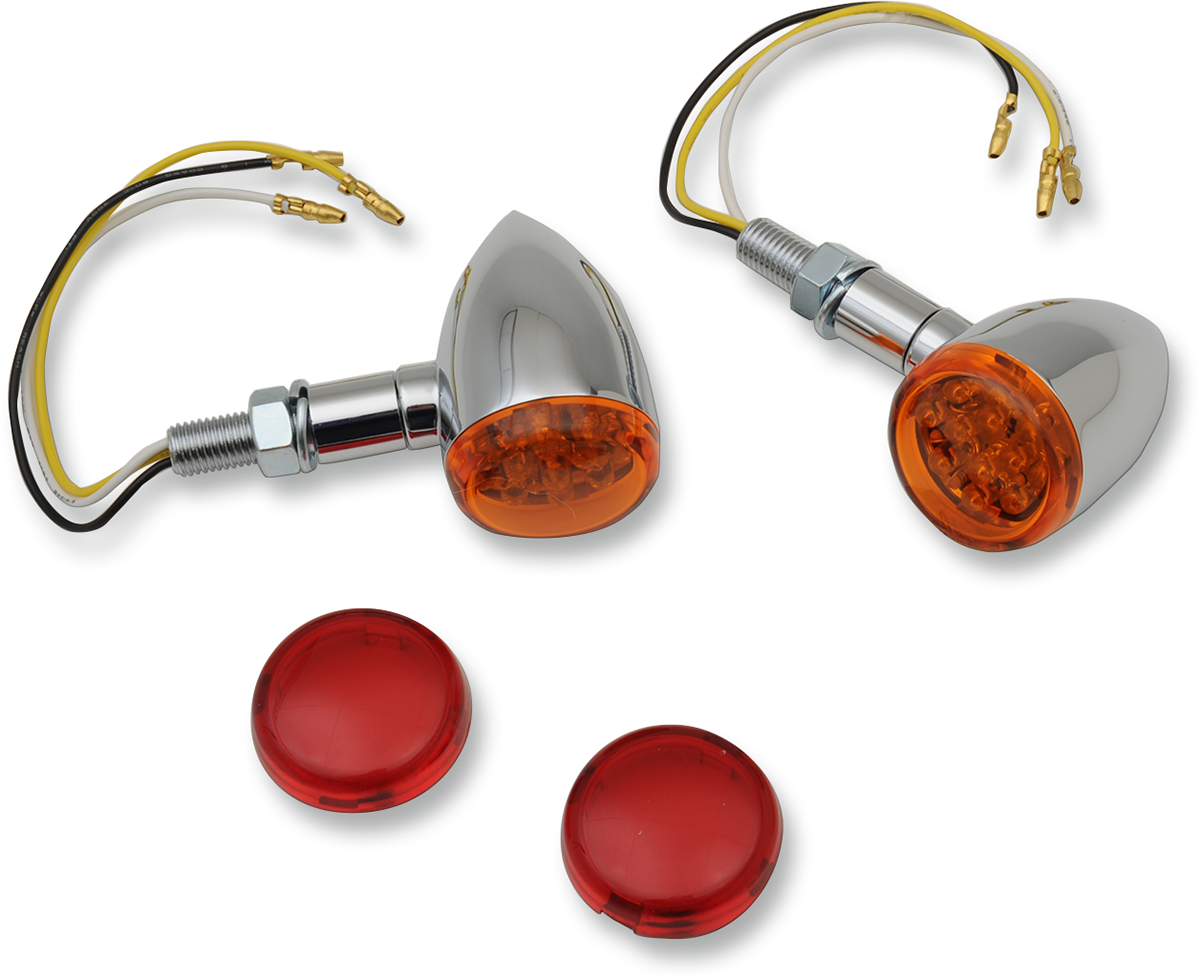 DRAG SPECIALTIES LED Marker Lights – Chrome/Amber or Red, Part 20-6390A/RIQ