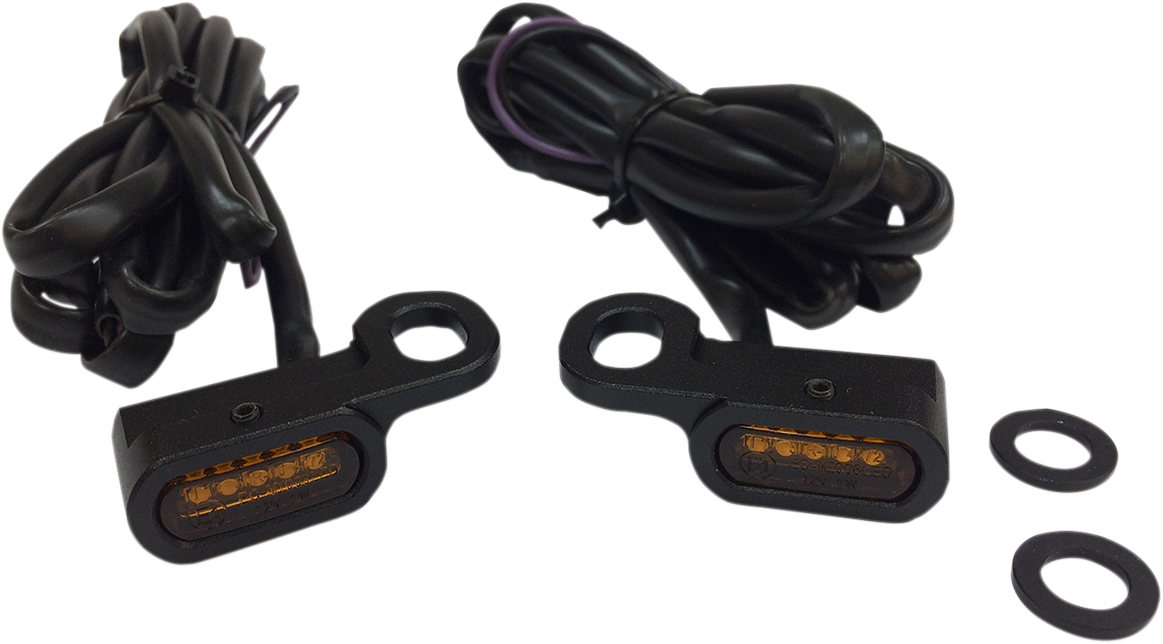 DRAG SPECIALTIES LED Handlebar Marker Lights with Hydraulic Clutch - Black and Amber L22-0229MBAENU