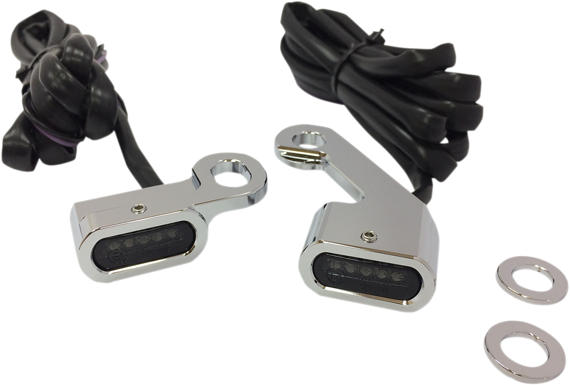DRAG SPECIALTIES LED Handlebar Marker Lights - Chrome and Smoke Finish, Part L22-0232CMENU