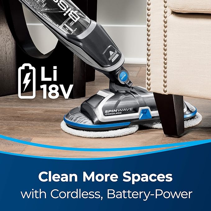 BISSELL Spinwave Cordless Hard Floor Expert Spin Mop Cleaner 18V with washable mop pads for sealed hard floors