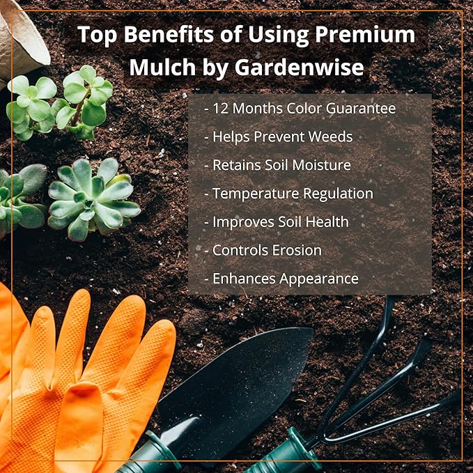 Premium Brown Wood Mulch for Landscaping, Gardens, Lawns, Potting Media, and Potted Plants (1.3 CF - 37 L - 39 QTS)