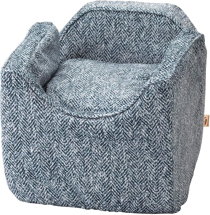 Snoozer Dog Car Seat: Lookout I Dog Booster Car Seat for Dogs Small 5-15 lbs, Size: Small, Fabric: Palmer Indigo, Pet Booster to Alleviate Motion Sickness for Dogs, Removable Machine Washable Cover
