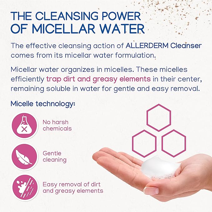 ALLERDERM Foaming Cleanser- Rinse-Free Waterless Micellar Foam for Dogs and Cats with Sensitive Skin by Virbac