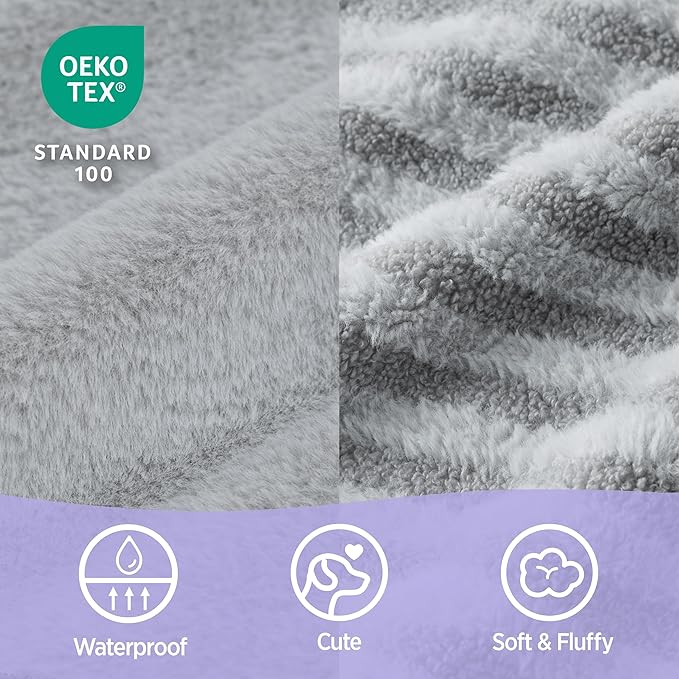 LE SURE Cute L-Plus Dog Beds, Orthopedic Waterproof Large Pet Bed with Sides, Non-Slip Bottom and Egg-Crate Foam Dog Couch Sofa with Washable Removable Cover, Grey