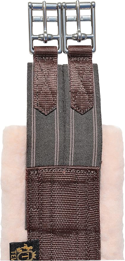 T TEKE Daily English Girths for Horses: Padded with Fleece, Double-Sided Heavy-Duty Elastic and Stainless Steel Buckles (Sizes 38”-56")"