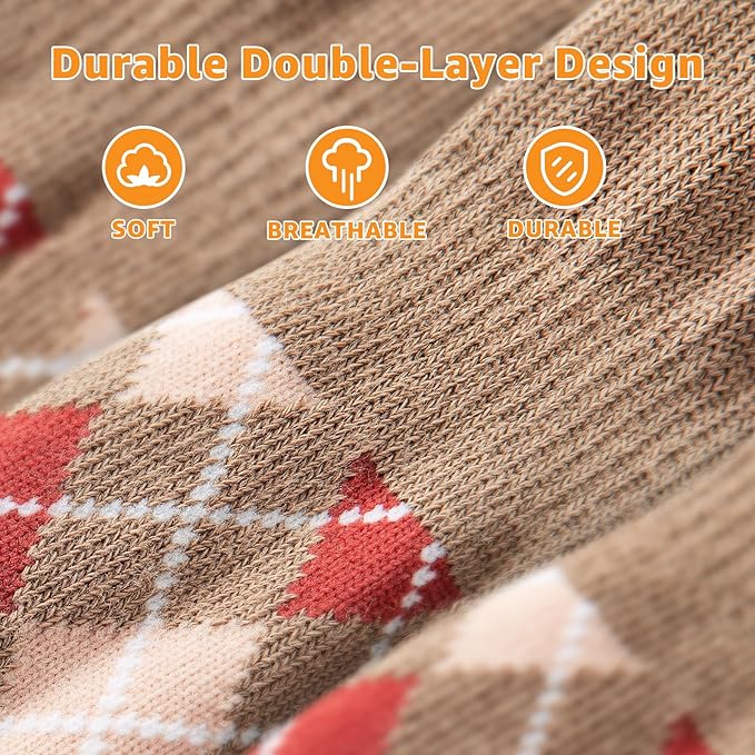 LOOBANI Dog Socks to Prevent Licking Paws - Dog Socks for Hardwood Floors Anti Slip for Traction Control - Dog Grippy Socks for Senior Dog Small Medium Large Dogs on Tile Floors, Caramel L
