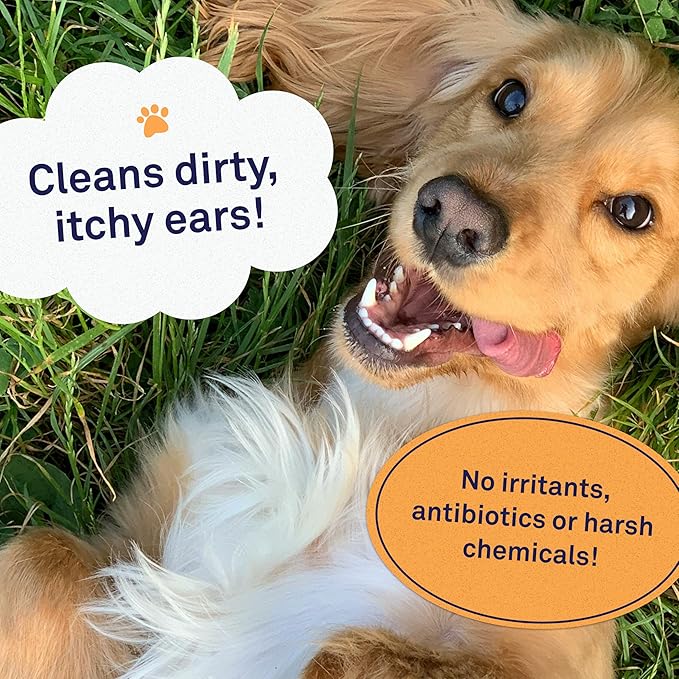 Petpost | Dog Ear Cleaner Wipes - Ultra Soft Cotton Pads in Coconut Oil Aloe Solution - Dog Ear Rinse & Cleanser 100 ct.