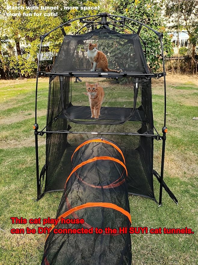 Portable Large Pop Up Pet Cat Tents Enclosures for Outside Patio