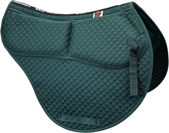 ECP Equine Comfort Products All-Purpose Contoured Correction Saddle Pad with Adjustable Memory Foam Inserts for Custom Support, Non-Slip, Shock Absorbing, 22” Spine, 19.5” Drop