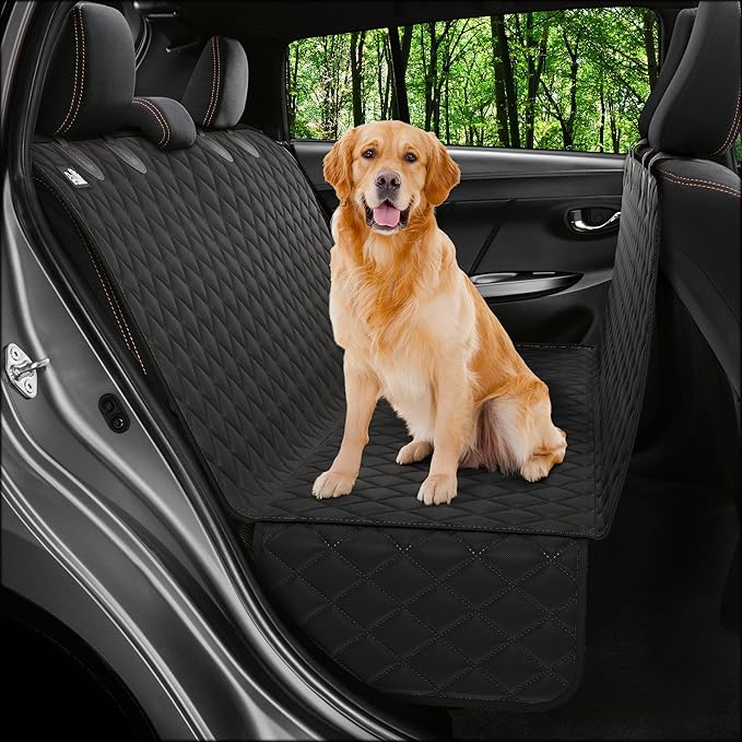 XL Dog Car Seat Cover for Back Seat, Waterproof Hammock for Car, SUV & Truck, Non-Slip Backseat Cover for Dogs, Heavy-Duty Dog Hammock Style Seat Protector Pets, Easy to Install & Clean