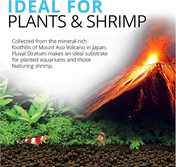 Fluval 12693 Plant and Shrimp Stratum for Freshwater Fish Tanks, 4.4 lbs. – Aquarium Substrate for Strong Plant Growth, Supports Neutral to Slightly Acidic pH