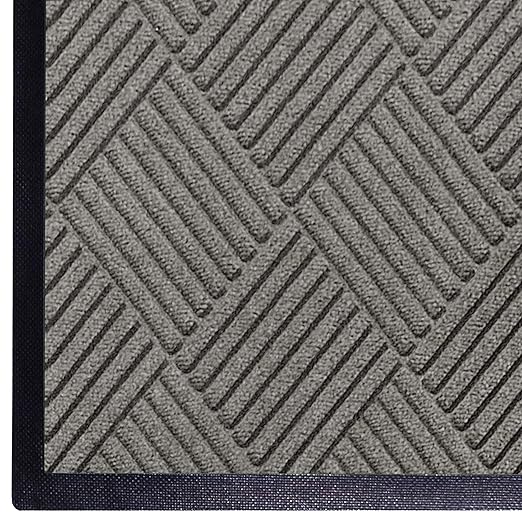 WaterHog Diamond | Commercial-Grade Entrance Mat with Rubber Border – Indoor/Outdoor, Quick Drying, Stain Resistant Door Mat (Medium Grey, 3' x 12')