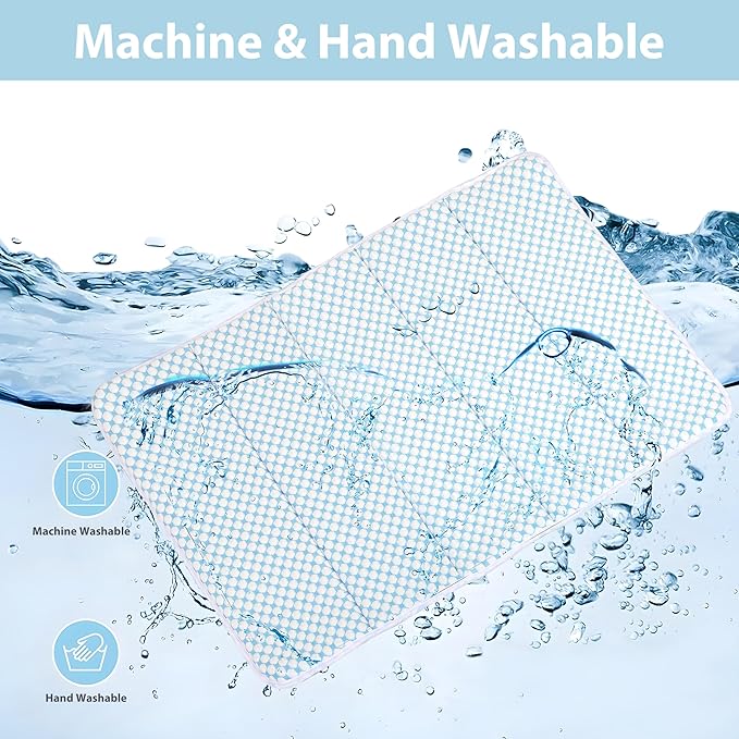 Dog Cooling Mat for Large Dogs - 41x27 Orthopedic Memory Foam Pet Pad for Summer, QMAX>0.5, Washable Premium Comfort Crate Pad for Your Furry Companion, Blue